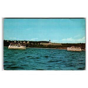Mackinac Island Grand Hotel Arnold Boat Service Vintage Postcard 1960s